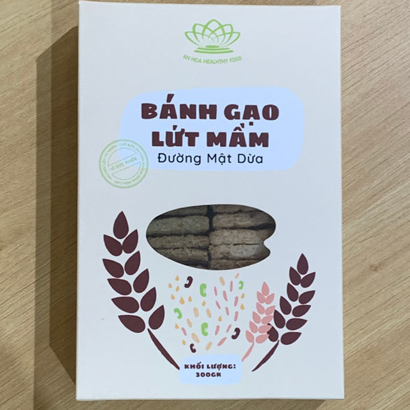 Bánh gạo lứt mầm đường mật dừa 300gr